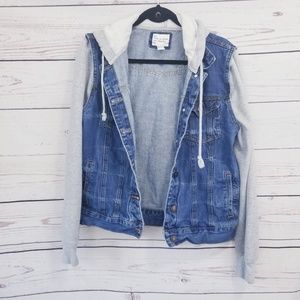 🔥Flash Sale🔥 Gray Hoodie Jean Jacket Combo